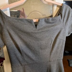 Faith - Elegant Gray Off-Shoulder Dress
